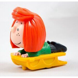 2015 McDonald's Toy #8 Peanuts The Movie Peppermint Patty on Sled Pull-Back Toy